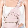 Fame PU Leather Chevron Strap Crossbody Bag