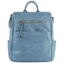 DIONA J WOMEN'S VEGAN LEATHER CONVERTIBLE HANDLE ZIPPER BACKPACK COLOR BLUE
