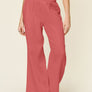 Double Take Full Size Texture Smocked Waist Wide Leg Pants