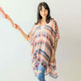 DIONA J SOUTHWEST ABSTRACT PRINT KIMONO CARDIGAN ONE SIZE COLOR PINK