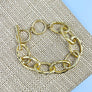 7 INCHES SYMMETRICAL CHUNKY CHAIN WORN GOLD BRACEL