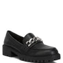 Ashby Faux Leather Chunky Block Heel Loafers