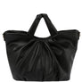 DIONA J SMOOTH CHIC PLEATED SHAPED HANDLE CROSSBODY BAG COLOR BLACK