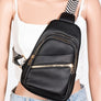 Fame PU Leather Chevron Strap Crossbody Bag