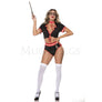 Wizard Classmate 5 Pc Short Sleeve Contrast Trim Tie Front Crop Costume Size XL