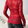 V-Neck Long Sleeve Lace Top