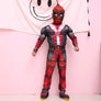 Deadpool Muscle Padding Costume Cosplay for Kids - Ultimate Halloween Party Superhero Suit with Mask Fiber Belt Set - DJ Comics