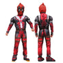 Deadpool Muscle Padding Costume Cosplay for Kids - Ultimate Halloween Party Superhero Suit with Mask Fiber Belt Set - DJ Comics