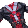 Deadpool Muscle Padding Costume Cosplay for Kids - Ultimate Halloween Party Superhero Suit with Mask Fiber Belt Set - DJ Comics