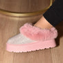 WILD DIVA Embellished Faux Fur Platform Booties