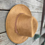 Vegan suede fedora with braided trim