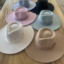 Wide brim rancher hat in vegan felt With Ribbone U