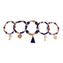 Blue Glass Bead Love Charm Bracelets
