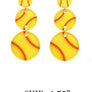 THREE DROP SPORTS BALL ACRYLIC POST EARRING