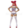 Scary Clown 4 Pc Gray Romper Women's Halloween Cosplay Costume Set Size M/L