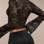 V-Neck Flare Sleeve Lace Top