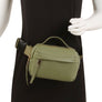 DIONA J VEGAN LEATHER SMOOTH HANDLE ZIPPER FANNY PACK BELT BAG COLOR GREEN