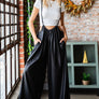 First Love Drawstring Back Spaghetti Strap Wide Leg Overall