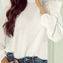 Frill Mock Neck Ruffled Balloon Sleeve Blouse