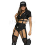 Swat Commander 7 Pc Zip Up Collar Crop Cosplay Halloween Black Costume Size XS