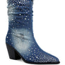 Savant Diamante & Rhinestones Denim Boots