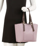 DIONA J 2IN1 LEATHER SMOOTH HANDLE SATCHEL W ZIPPER BAG SET COLOR BROWN