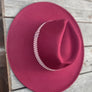 Wide brim panama hat in vegan felt with Jacquard t