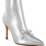 Capper Bow Detail Metallic High Ankle Boots