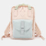 Himawari Contrast Waterproof Canvas Backpack Bag with Round Label