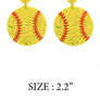 GLITTER LEATHER SPORTS BALL POST EARRING