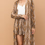 And The Why Snake Print Kimono Open Front Longline Cardigan