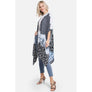 DIONA J MIXED PRINT COVER UP KIMONO ONE SIZE COLOR BLUE