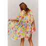 DIONA J FLORAL PRINTED SILKY KIMONO ONE SIZE MULTICOLOR