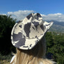 Cow Print Draw String Cowboy Hat