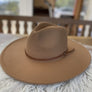Structured wide brim panama hat in vegan felt With
