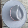 Wide brim panama hat in vegan felt with Jacquard t
