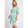 DIONA J FRONT ROPE FLOWER PRINT KIMONO ONE SIZE COLOR YELLOW