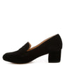 Astra Block Heel Genuine Suede Loafers