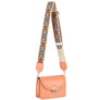Diona J Women's Modern Smooth Crossbody Bag With Guitar Strap Clear Brown