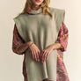 Davi & Dani Side Split Turtleneck Sleeveless Knit Top