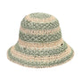 CC PAPER STRAW HAND CROCHET CLOTH IN 2 TONE STRIPES BUCKET HAT COLOR MAUVE