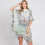 DIONA J TIE DYE PRINT KIMONO CARDIGAN ONE SIZE COLOR OLIVE