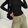 Solid Color Round Neck Long Sleeve T-Shirt