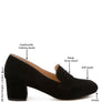 Astra Block Heel Genuine Suede Loafers
