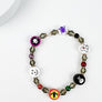 HALLOWEEN GHOST SKULL PRINT GLASS BEADED BRACELET