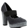 Krause High Block Heel Velvet Pumps