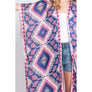 DIONA J BOHO PRINT KIMONO COVER UP ONE SIZE COLOR PINK