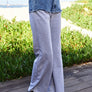 Davi & Dani Raw Hem Denim Patchwork Wide Leg Pants