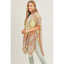 DIONA J BOHO PRINT KIMONO CARDIGAN ONE SIZE COLOR GREEN