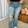 Judy Blue Full Size Medium Rise Tummy Control Destroy Flare